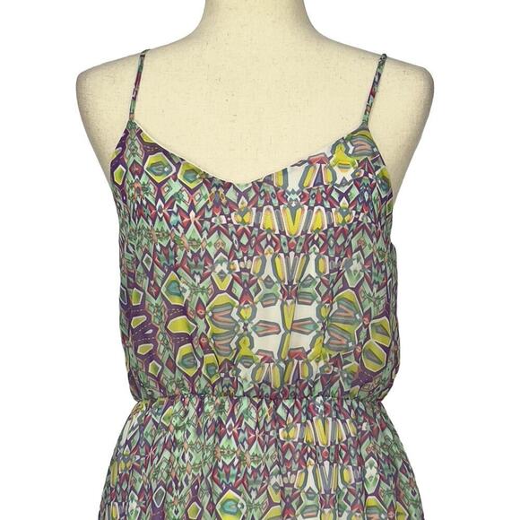 EVERLY ABSTRACT GEOMETRIC SLEEVELESS BLOUSON DRESS WOMEN'S SIZE MEDIUM - Picture 2 of 13
